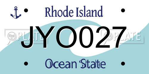 JYO027 Rhode Island License Plate