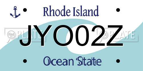 JYO02Z Rhode Island License Plate