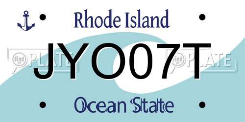 JYO07T Rhode Island License Plate