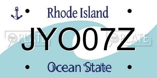 JYO07Z Rhode Island License Plate
