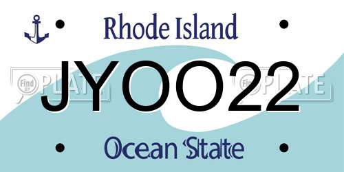 JYOO22 Rhode Island License Plate