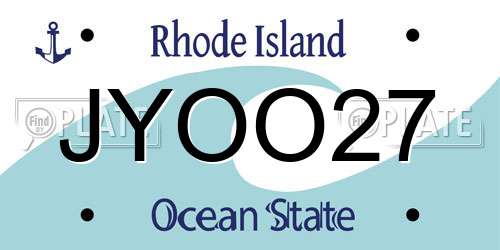 JYOO27 Rhode Island License Plate