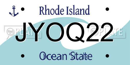 JYOQ22 Rhode Island License Plate