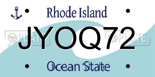 JYOQ72 Rhode Island License Plate