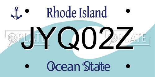 JYQ02Z Rhode Island License Plate