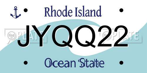 JYQQ22 Rhode Island License Plate