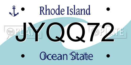 JYQQ72 Rhode Island License Plate