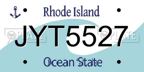 JYT5527 Rhode Island License Plate
