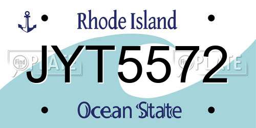 JYT5572 Rhode Island License Plate