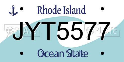 JYT5577 Rhode Island License Plate