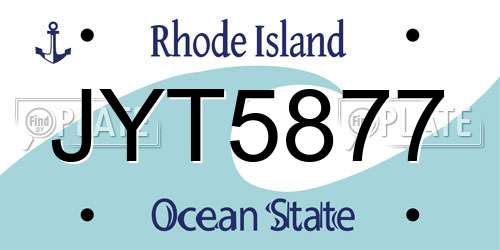 JYT5877 Rhode Island License Plate