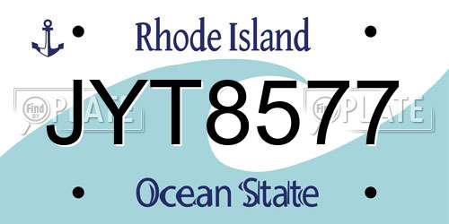 JYT8577 Rhode Island License Plate