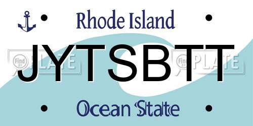 JYTSBTT Rhode Island License Plate