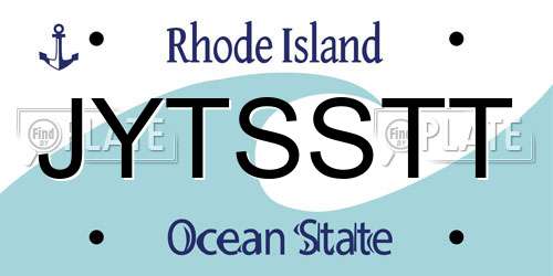 JYTSSTT Rhode Island License Plate