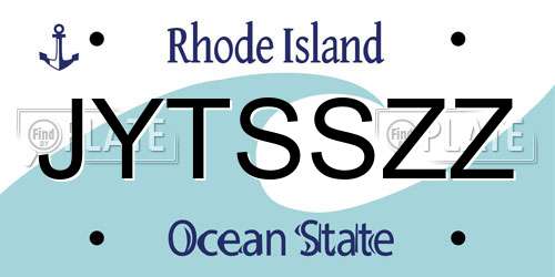 JYTSSZZ Rhode Island License Plate
