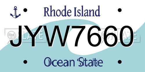 JYW7660 Rhode Island License Plate