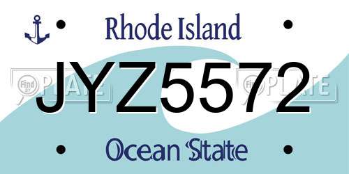 JYZ5572 Rhode Island License Plate