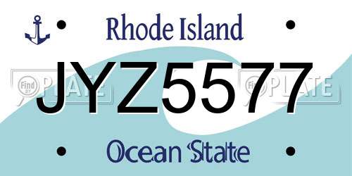 JYZ5577 Rhode Island License Plate