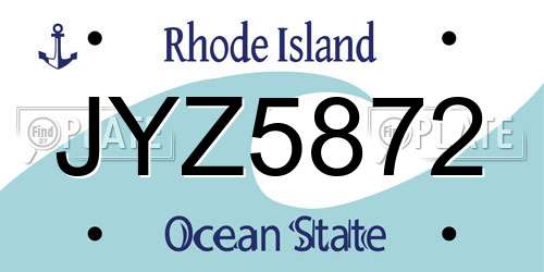 JYZ5872 Rhode Island License Plate