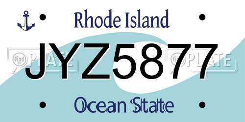 JYZ5877 Rhode Island License Plate
