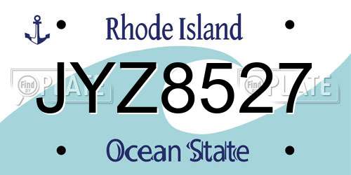 JYZ8527 Rhode Island License Plate