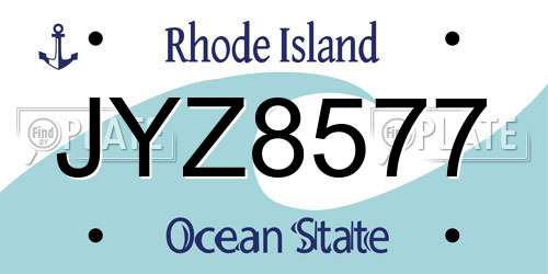 JYZ8577 Rhode Island License Plate