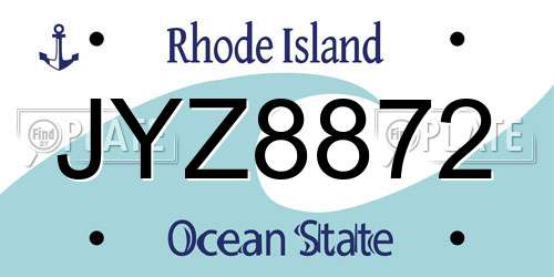 JYZ8872 Rhode Island License Plate