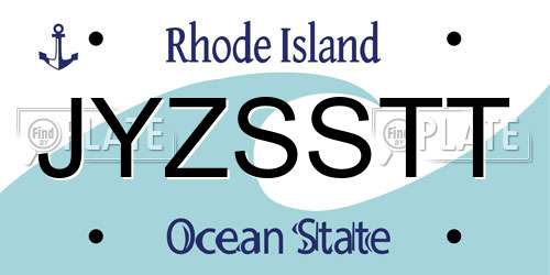 JYZSSTT Rhode Island License Plate