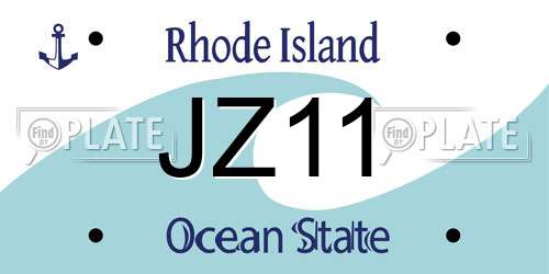 JZ11 Rhode Island License Plate