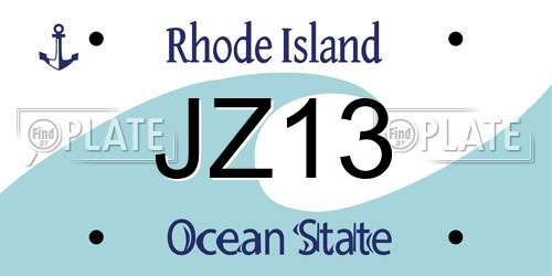 JZ13 Rhode Island License Plate
