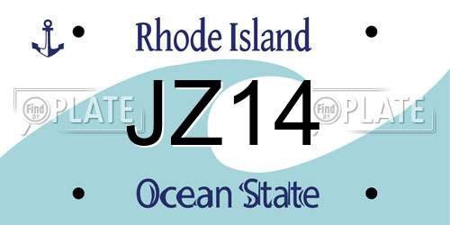 JZ14 Rhode Island License Plate