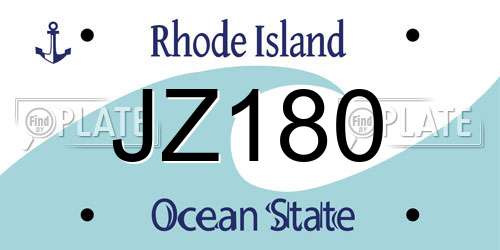 JZ180 Rhode Island License Plate