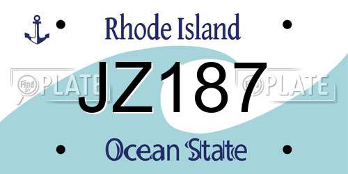 JZ187 Rhode Island License Plate
