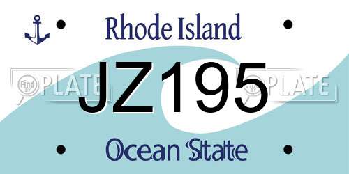 JZ195 Rhode Island License Plate