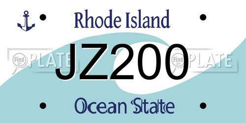 JZ200 Rhode Island License Plate