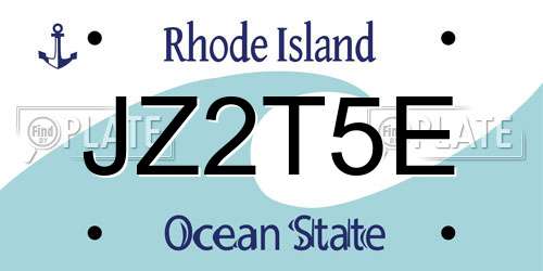 JZ2T5E Rhode Island License Plate