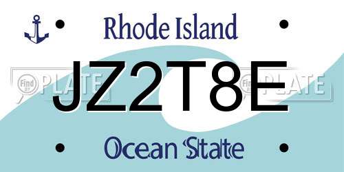 JZ2T8E Rhode Island License Plate