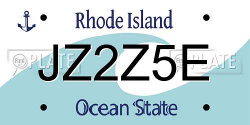 JZ2Z5E Rhode Island License Plate