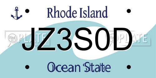 JZ3S0D Rhode Island License Plate