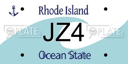 JZ4 Rhode Island License Plate