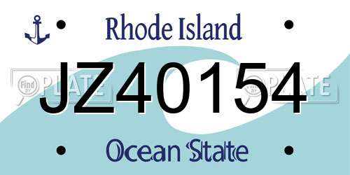 JZ40154 Rhode Island License Plate