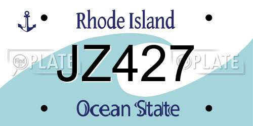 JZ427 Rhode Island License Plate