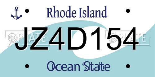JZ4D154 Rhode Island License Plate