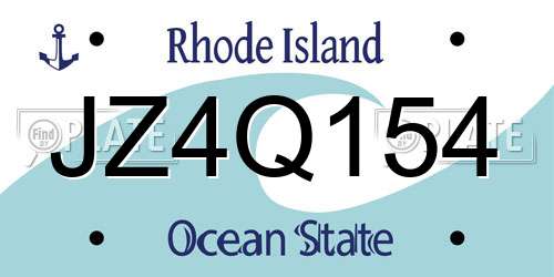 JZ4Q154 Rhode Island License Plate