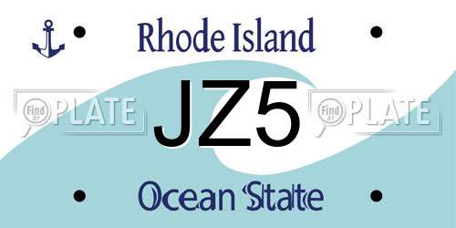 JZ5 Rhode Island License Plate