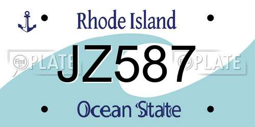 JZ587 Rhode Island License Plate