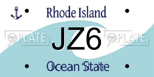 JZ6 Rhode Island License Plate