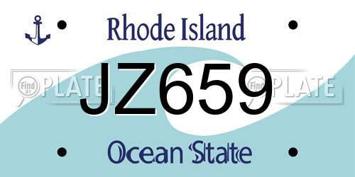 JZ659 Rhode Island License Plate