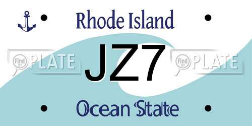 JZ7 Rhode Island License Plate