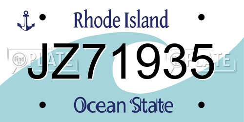 JZ71935 Rhode Island License Plate